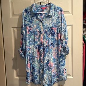 Lilly Pulitzer Natalie swim cover, large.